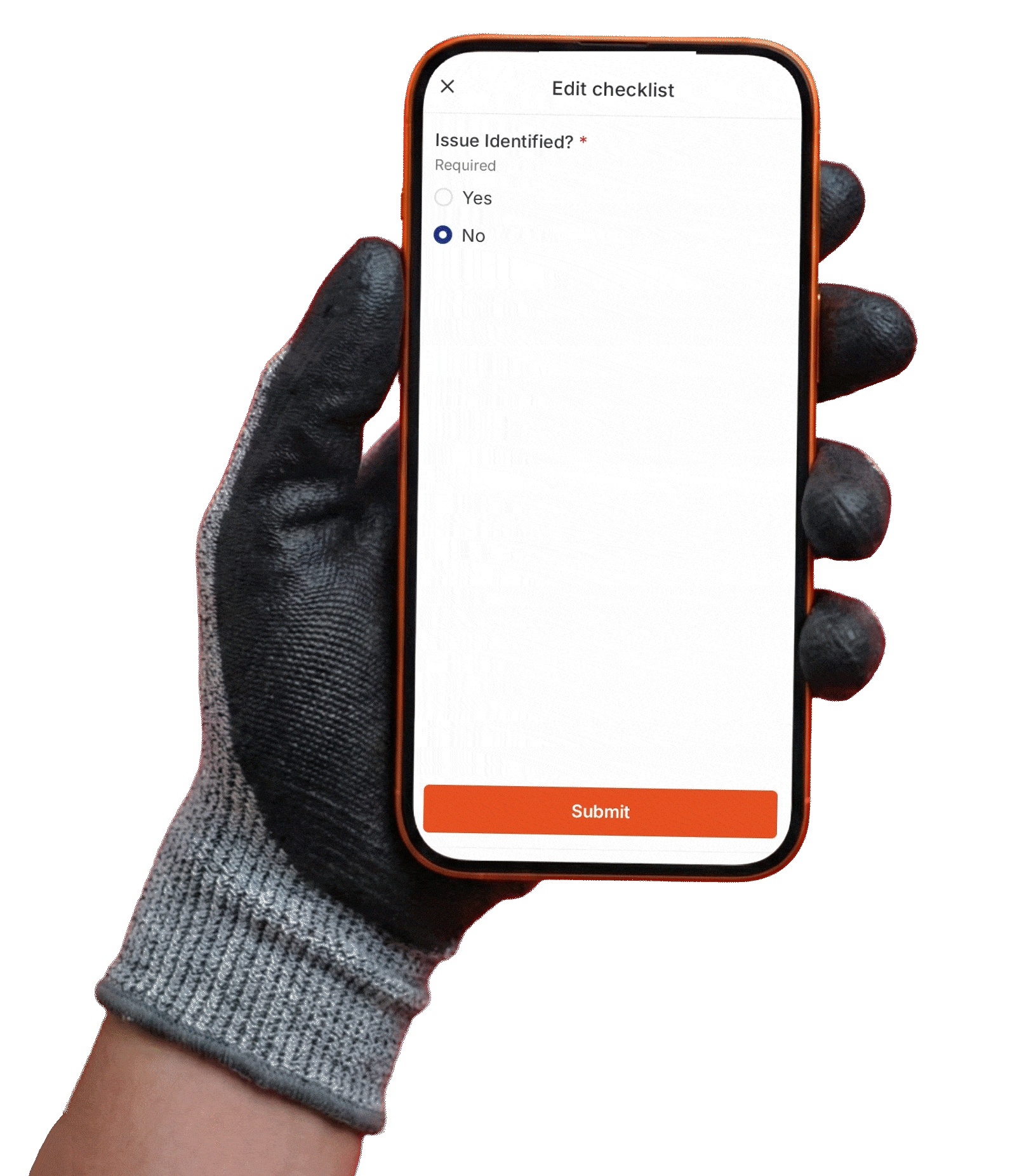 Phone showing roof inspection transcription interface