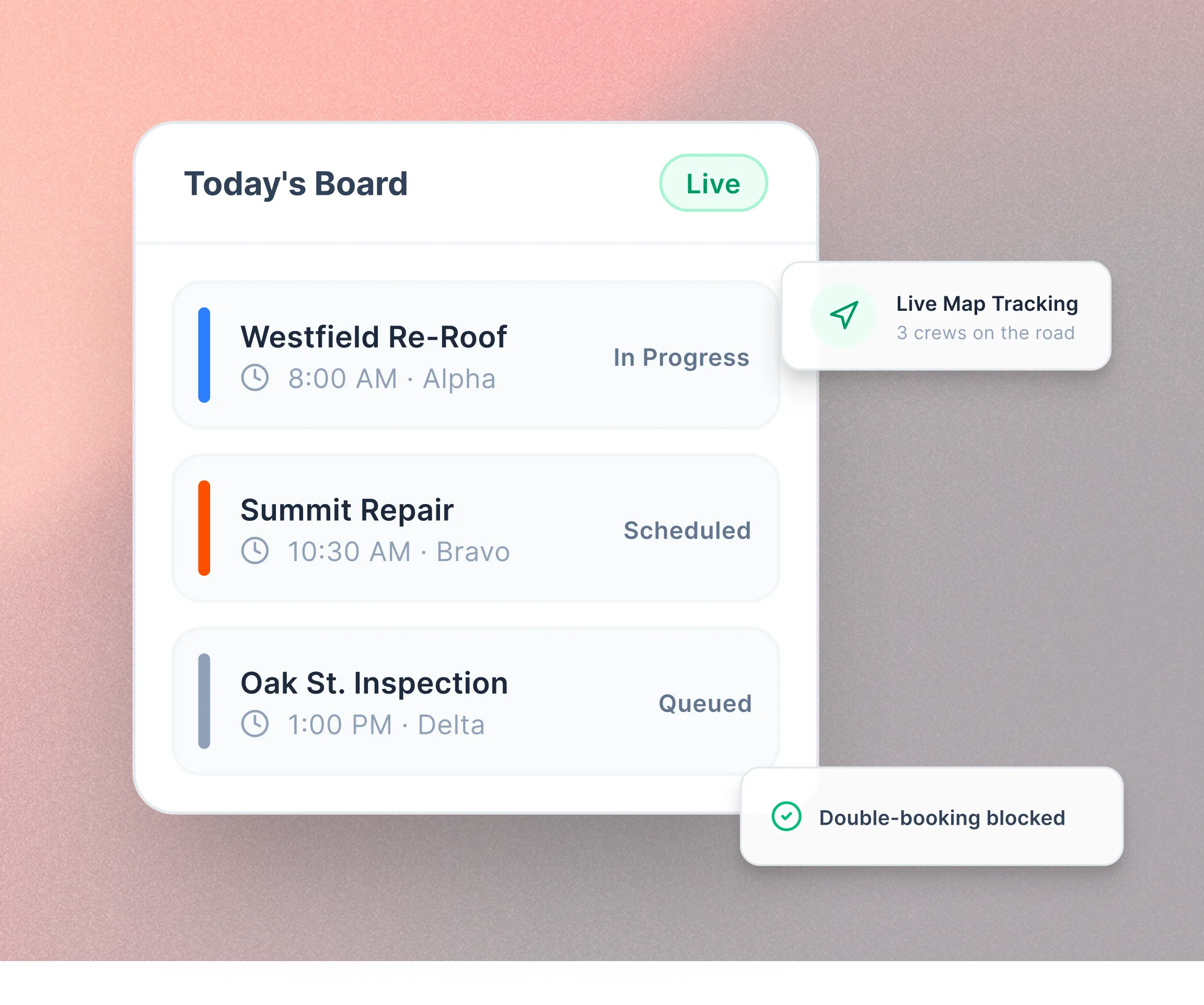 Dispatch and scheduling board