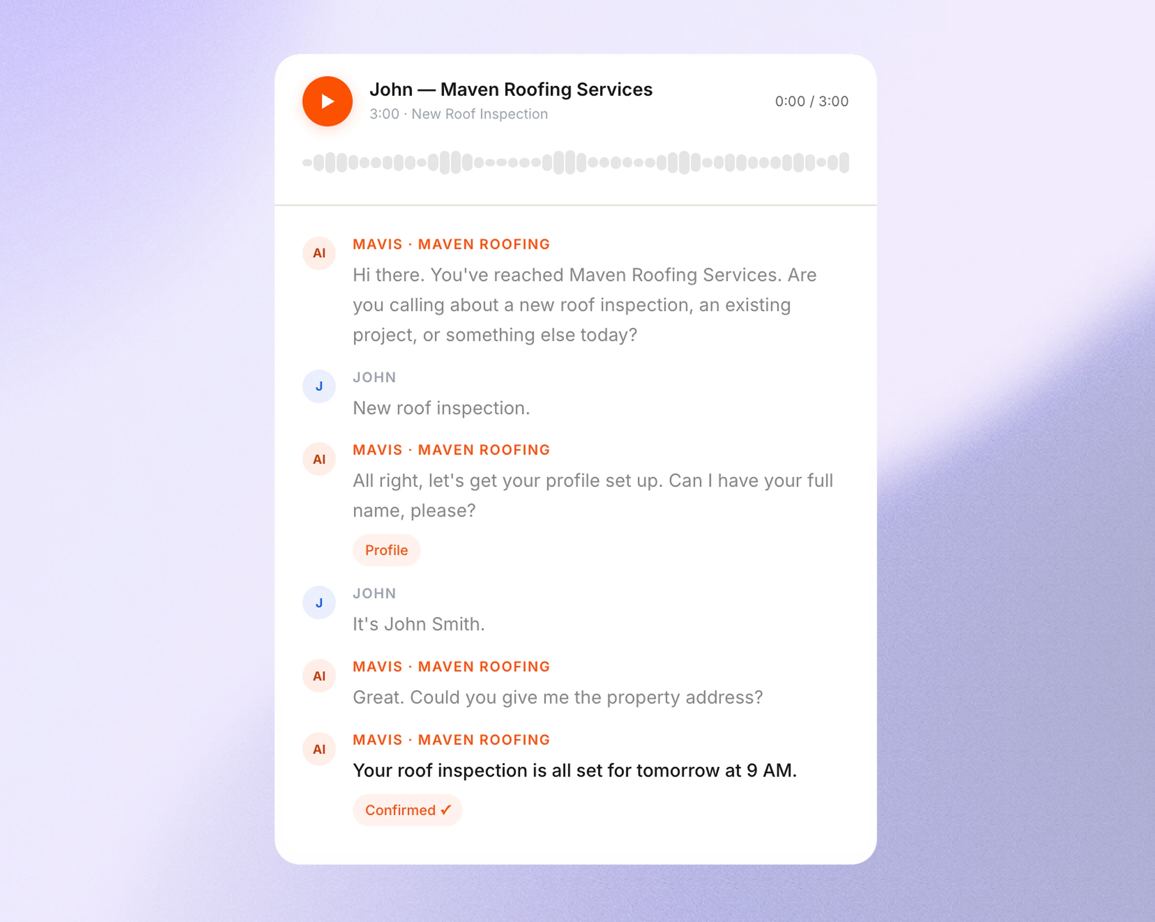 AI call handling with Zuper CSR Agent