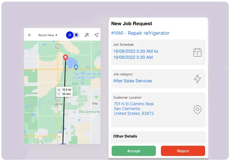 Mobile invoicing and payment collection with field service management app