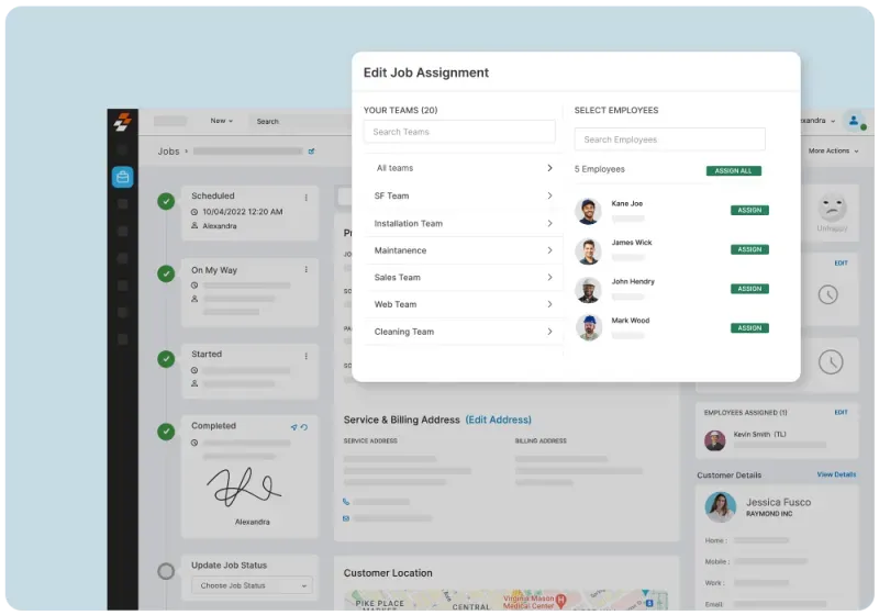 Compliance work order on Zuper mobile app