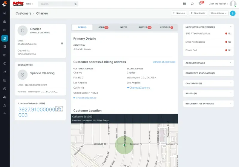 Compliance work order on Zuper mobile app