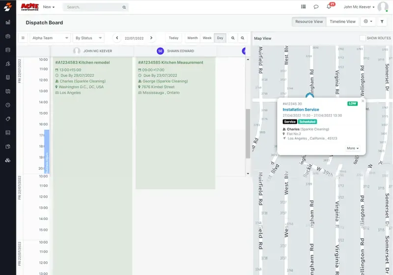 Preventive maintenance scheduling dashboard
