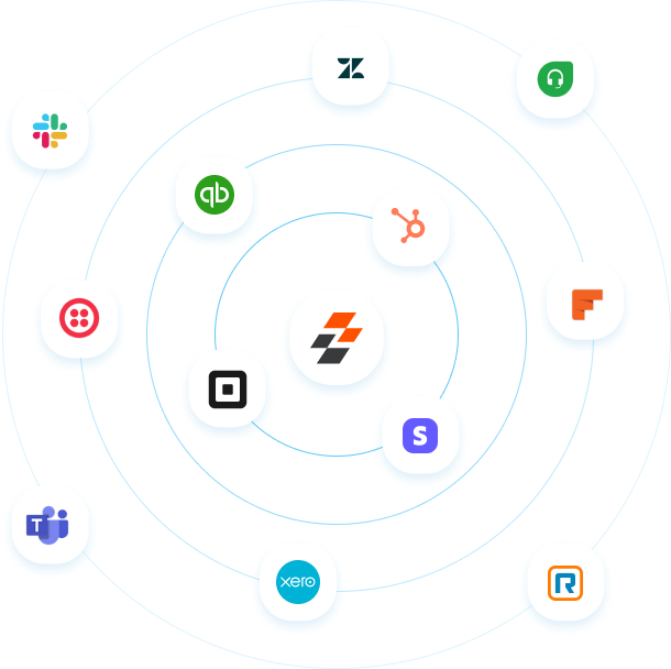 Zuper integrates with Slack, QuickBooks, HubSpot, Xero, Microsoft Teams, Zendesk, and more
