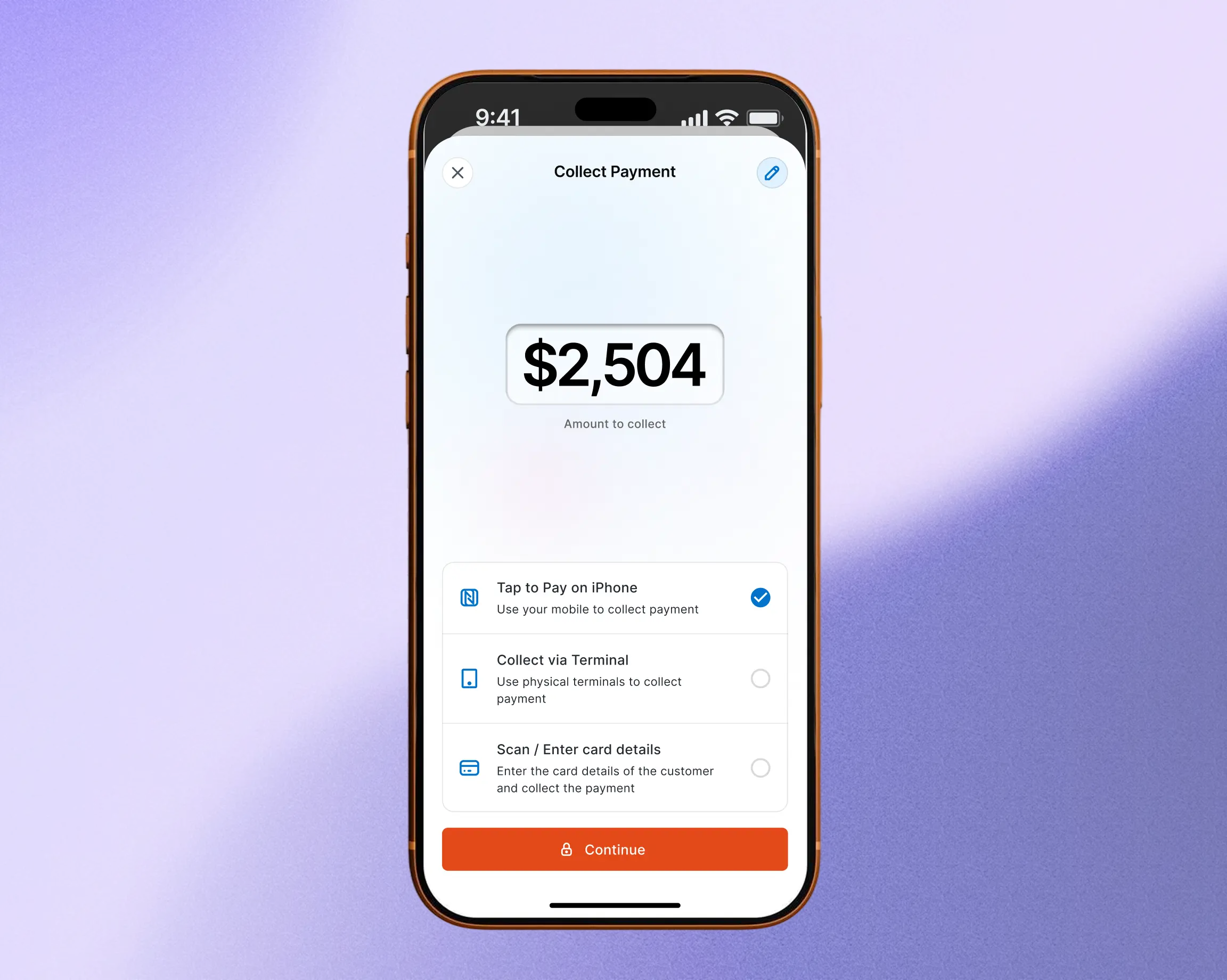 Payment link sent via text or email
