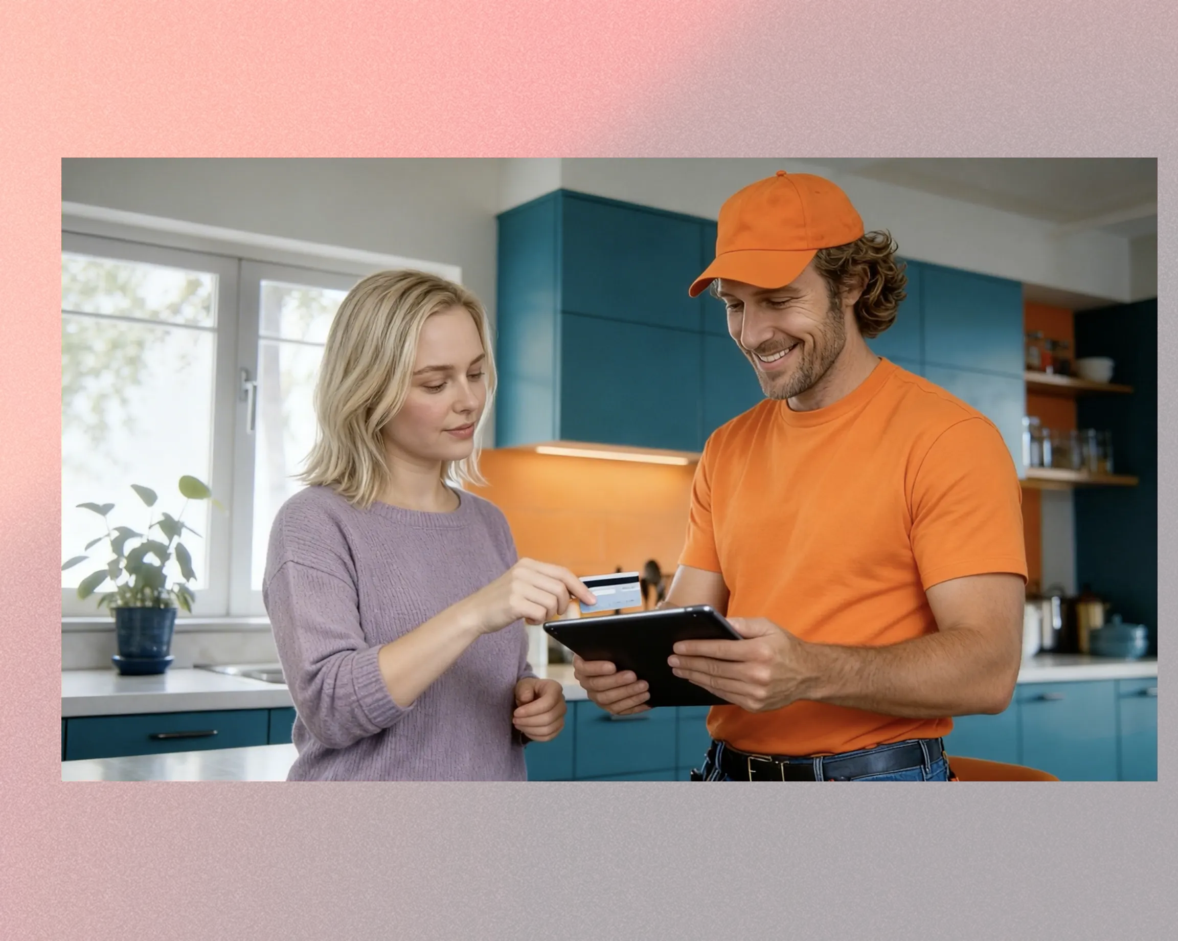 Tap-to-pay on a tech's phone