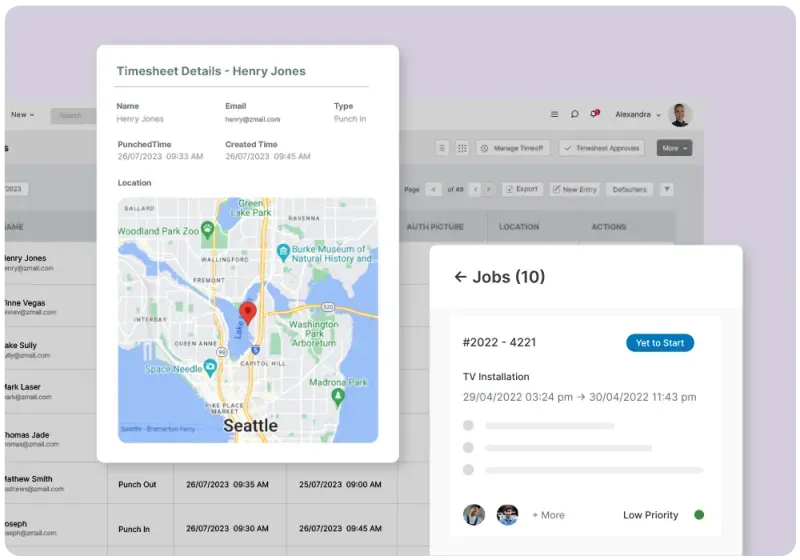 Mobile App View for Schedules