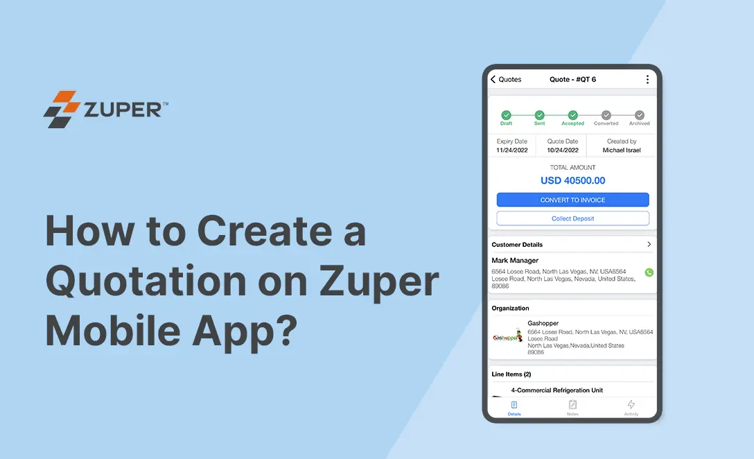 How to Create a Quotation on Zuper Mobile App