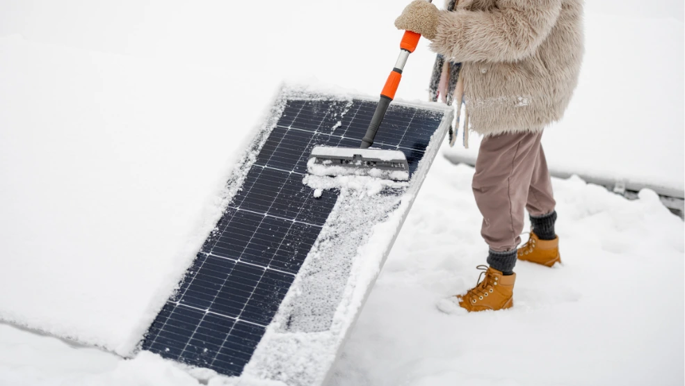 snow removal from solar panel