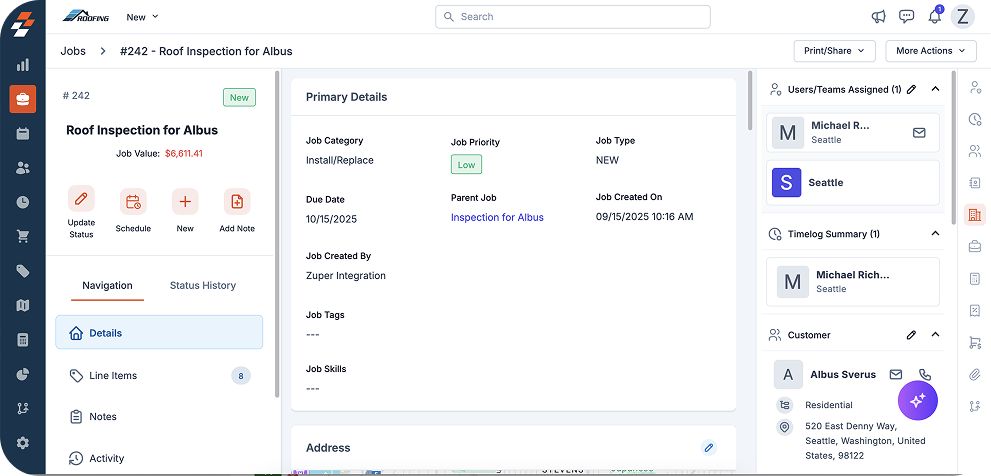 Zuper Roofing product tour preview