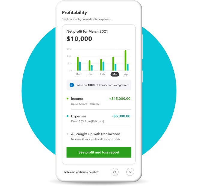 The QuickBooks accounting software mobile app